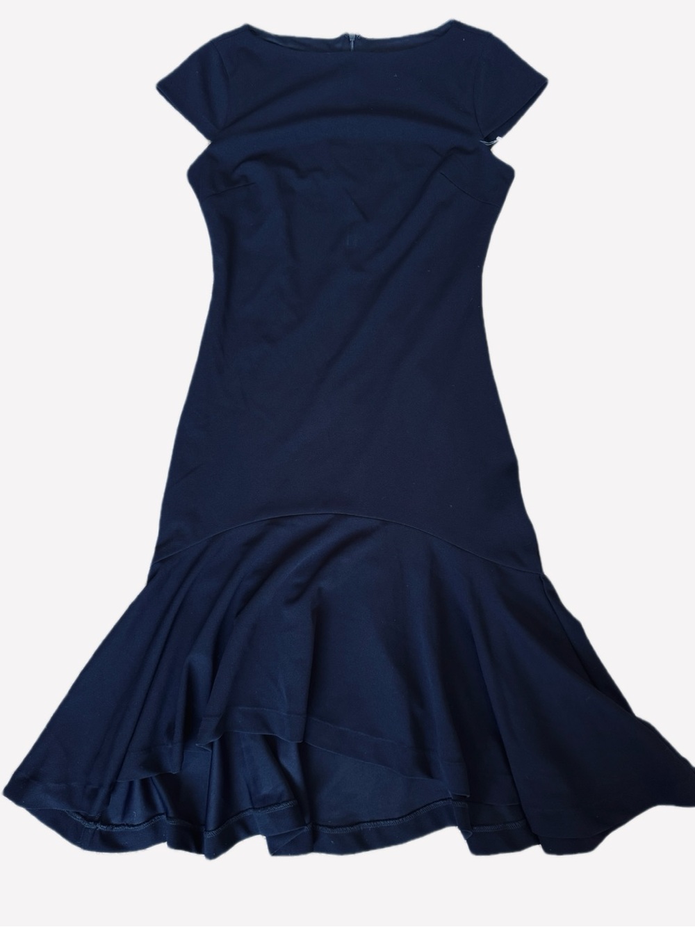 Alexia Admor Navy High-Low Cap Sleeve Dress